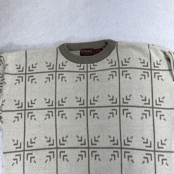 Vintage St. Stephen Collection Maison Blanche Men's Large Crewneck Beige Sweater - Picture 2 of 12